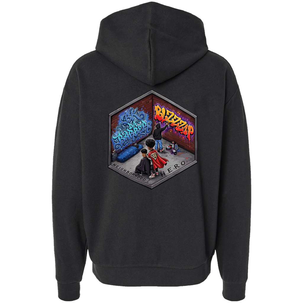 Blzzzap hoodie graffiti x neighborhood hero